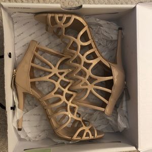 Aldo Patent Leather Nude Sandals